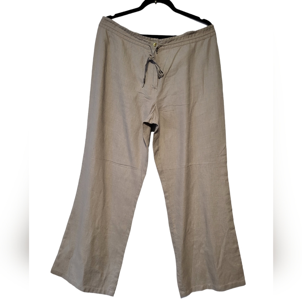 Mark & Spencer  Women's Wide Leg Trousers Elastic Waistband Size UK 16 Long.
